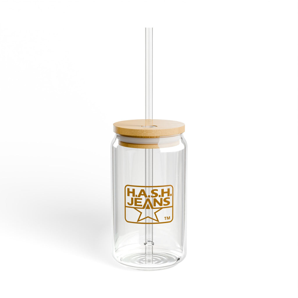 H.A.S.H. Premium 16oz Sipper Glass with Bamboo Lid & Straw