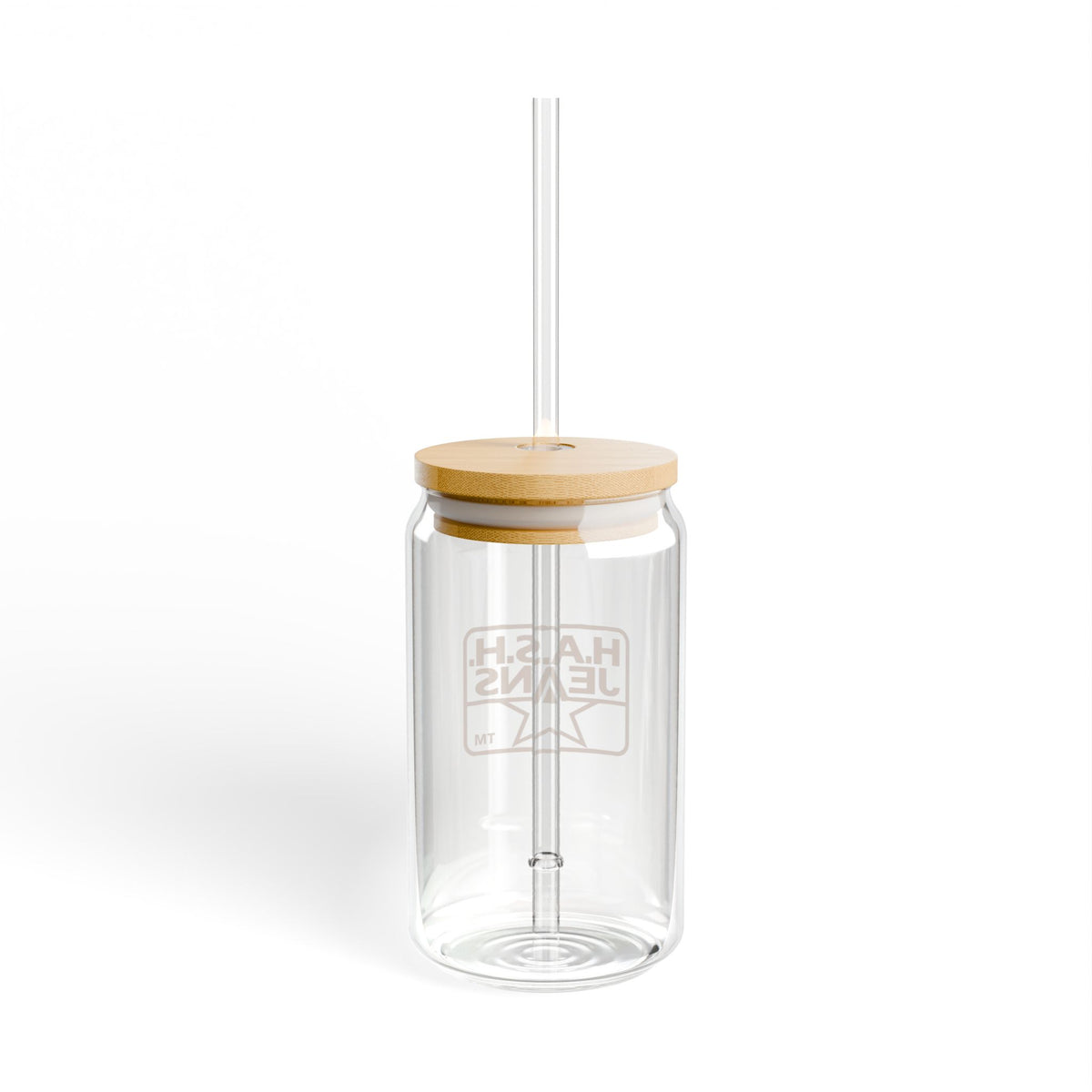 H.A.S.H. Premium 16oz Sipper Glass with Bamboo Lid & Straw